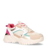 Sneaker in ecopelle e tessuto beige bianco - LAURA BIAGIOTTI | Boscaini Scarpe