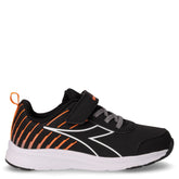 Falcon 6 sneaker in ecopelle bambino nero arancione | Boscaini Scarpe