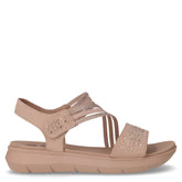 Sandalo in tessuto ed ecopelle polvere | Boscaini Scarpe