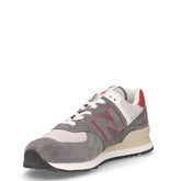 574 sneaker in pelle e tessuto grigio | Boscaini Scarpe