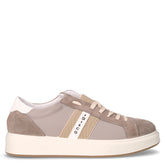 Sneaker in pelle scamosciata e tessuto peltro | Boscaini Scarpe