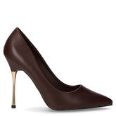 Décolleté a punta in ecopelle caffè | Boscaini Scarpe
