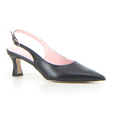 Décolletè slingback a punta in ecopelle nero | Boscaini Scarpe