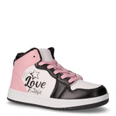 Sneaker in ecopelle bambina nero rosa bianco | Boscaini Scarpe