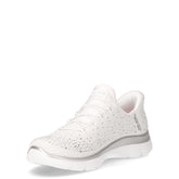 Summits Brilliant Shine sneaker slip ins in tessuto bianco argento | Boscaini Scarpe