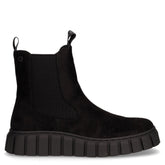 Stivaletto in tessuto con platform nero | Boscaini Scarpe