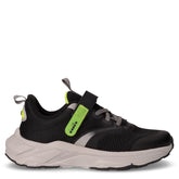 Snipe 4 JR sneaker in tessuto bambino nero argento verde acido | Boscaini Scarpe