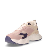 Sneaker in tessuto ed ecopelle beige rosa blu | Boscaini Scarpe