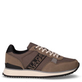 Sneaker in tessuto ed ecopelle grigio scuro marrone | Boscaini Scarpe