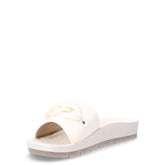 Ciabatta in ecopelle con catena bianco | Boscaini Scarpe