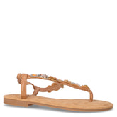 Sandalo infradito in ecopelle con pietre cammello - TOO LIKE | Boscaini Scarpe