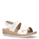 Sandalo in ecopelle con zeppa bianco | Boscaini Scarpe