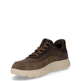 Sneaker in tessuto e pelle militare caffè | Boscaini Scarpe