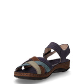 Sandalo in pelle blu moro oliva | Boscaini Scarpe