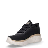 Bobs B Flex Hi Flying Hi sneaker in tessuto nero oro | Boscaini Scarpe
