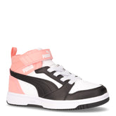 Rebound v6 mid sneaker bambina in ecopelle bianco nero rosa - Scarpe Bambina | Boscaini Scarpe