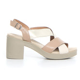 Sandalo con tacco corda platino | Boscaini Scarpe