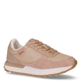 Evelyn 915 sneaker in ecopelle e tessuto nude | Boscaini Scarpe