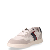 Sneaker in ecopelle traforata e tessuto bianco grigio | Boscaini Scarpe