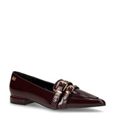 Ballerina in ecopelle vernice con fibbie bordeaux | Boscaini Scarpe