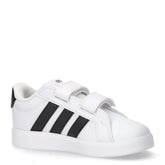 Grand Court 3.0 sneaker in ecopelle con strappi e tre strisce bianco nero | Boscaini Scarpe