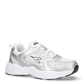 Alley Metal sneaker in tessuto e ecopelle ragazza bianco argento | Boscaini Scarpe