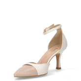 Sandalo a punta in ecopelle con tacco nude beige | Boscaini Scarpe
