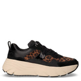 Diamanta sneaker in pelle ed ecopelle noce nero | Boscaini Scarpe