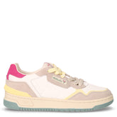 Sneaker in tessuto e pelle crema | Boscaini Scarpe
