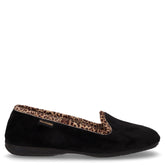 Pantofola in tessuto nero beige | Boscaini Scarpe
