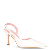 Sandalo a punta con tacco in ecopelle bianco - DU SIMON | Boscaini Scarpe