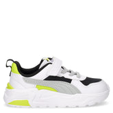 Trinity 2 sneaker in tessuto ed ecopelle bambino bianco nero giallo | Boscaini Scarpe