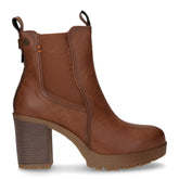 Tronchetto in ecopelle con zip cammello | Boscaini Scarpe