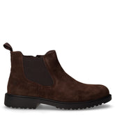 Stivaletto in pelle scamosciata con zip testa di moro | Boscaini Scarpe