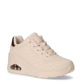 Uno Wedge Safari Daze sneaker in ecopelle con zeppa off white | Boscaini Scarpe