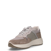 Sneaker in pelle e tessuto peltro | Boscaini Scarpe