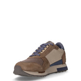Sneaker in pelle e tessuto marrone navy | Boscaini Scarpe