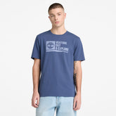 FRONT GRAPHIC SHORT SLEEVE TEE t-shirt in cotone blu oceano | Boscaini Scarpe