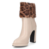 Tronchetto a punta in ecopelle beige | Boscaini Scarpe