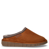 Ciabatta in tessuto con bordo decorativo cammello | Boscaini Scarpe