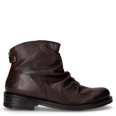 Stivaletto in pelle stropicciata testa di moro | Boscaini Scarpe
