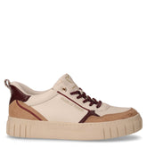 Sneaker in ecopelle e tessuto noce beige | Boscaini Scarpe