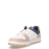 Sneaker in ecopelle bambino bianco blu giallo | Boscaini Scarpe