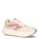 Sneaker in pelle e tessuto grigio bianco rosa - Sneakers Donna | Boscaini Scarpe