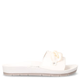 Ciabatta in ecopelle con catena bianco | Boscaini Scarpe