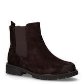 Stivaletto in pelle scamosciata con zip mocca | Boscaini Scarpe