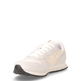 Ally Flower Mesh sneaker bambina in pelle e tessuto bianco panna | Boscaini Scarpe