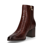 Tronchetto in ecopelle con zip noce | Boscaini Scarpe