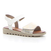Sandalo in ecopelle bianco oro | Boscaini Scarpe
