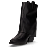 Stivale con tacco in ecopelle nero | Boscaini Scarpe